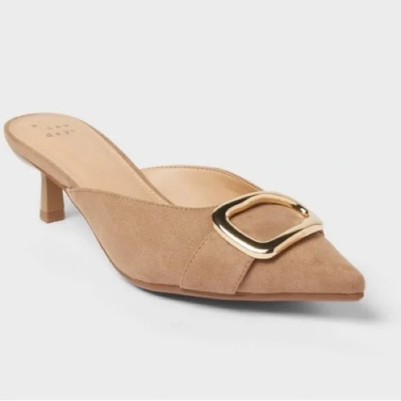 Women’s Larissa Pointed Toe Mule Heels – a New Day™ Beige Size 8.5 new - Picture 1 of 8